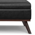 thumbnail image 4 of Simpli Home Owen 40 inch Wide Mid Century Modern Square XL Coffee Table Storage Ottoman in Distressed Black Vegan Faux Leather, Assembled, 4 of 13