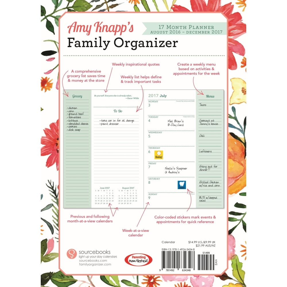 Amy Kn S Family Organizer Softcover Weekly Planner 2017 Amy Kn S Family Organizer Softcover Weekly Planner 2017 By Sourcebooks