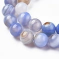 thumbnail image 3 of Natural Striped Agate/Banded Agate Beads Strands Dyed & Heated Round Blue 8mm Hole: 1.4mm about 50pcs/strand 15.75 inch(40cm), 3 of 3