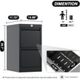thumbnail image 3 of GloryStar Secure 2-Drawer Metal File Cabinet, Heavy Duty Steel Organizer for Letter, Legal, and A4 Documents, Space-Saving Vertical Design, Lockable, and Easy Home or Office Assembly, 3 of 7