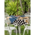 thumbnail image 3 of Outdoor Tablecloth with Umbrella Hole for Patio/Picnic/Party/Camping, Sunflowers Rooster Waterproof Table Cloth Round Cover Washable, Farmhouse Vintage Beige Wooden Plaid (Dia 54"), 3 of 8