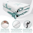 thumbnail image 4 of Quilts Full Size, Teal Starfish Coastal Soft Comforter Bedding Set for Bed, Summer Beach Ocean Lightweight Quilted Bedspread with Pillow Cover(2 Pieces) for All Season, 78x90 Inch, 4 of 9