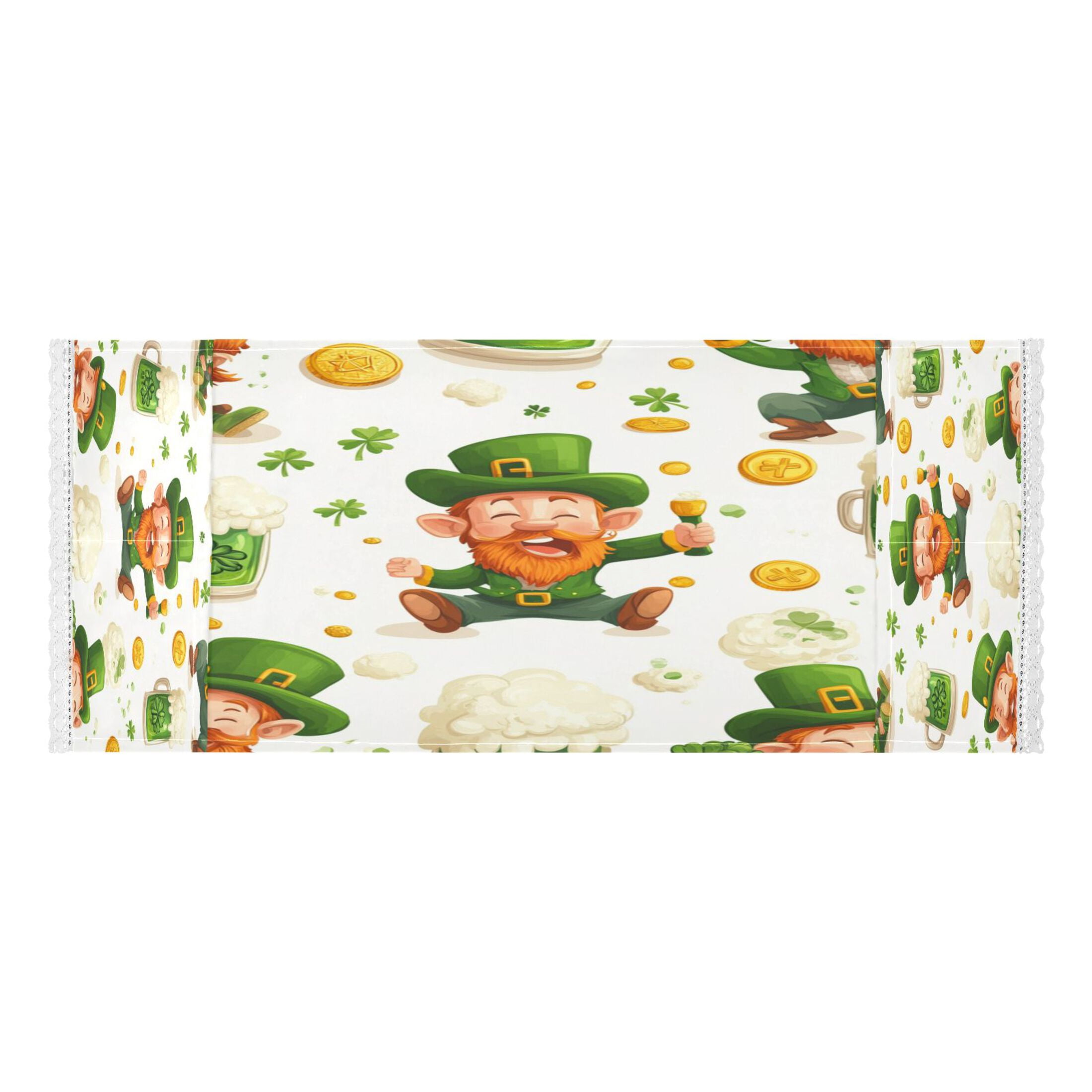 WOBOGO St Patricks Pattern with Leprechauns and Green Beer Mugs Washing Machine Cloth Dryer Refrigerator Top Cover Protective Non-Slip Mat For Kitchen Laundry