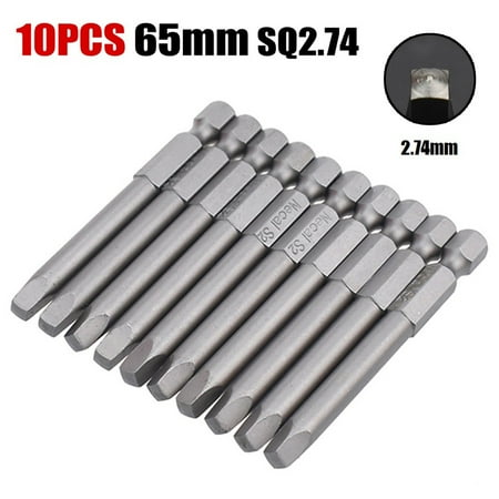 

10 Pcs SQ1-SQ5 Square Head Screwdriver Bits Set Hex Shank Magnetic Screwdriver