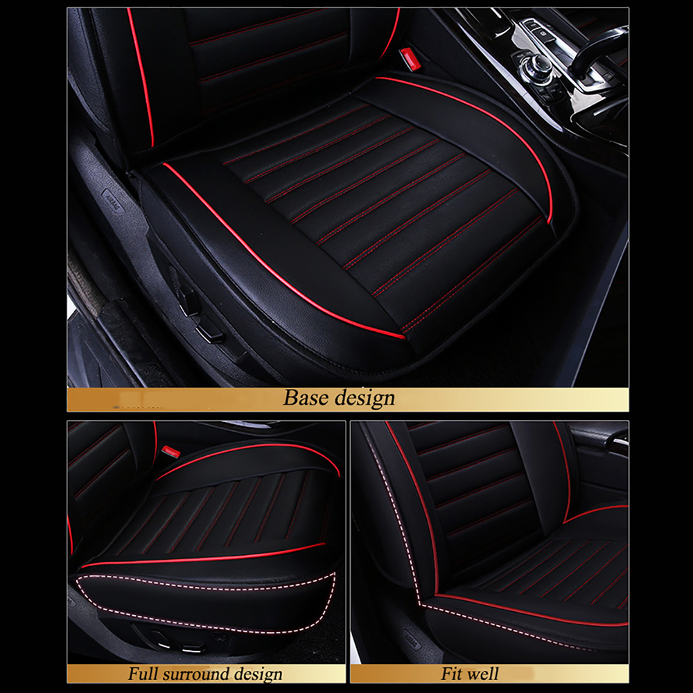 PEPWELL 5Pack Nappa Leather Full Set Car Seat Covers, Universal Fit for Cars/SUV/Sedans, Waterproof Breathable 3D Luxury Design with Airbag Compatibility