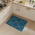 thumbnail image 2 of ODIKA 3'x5' Washable Accent Rug Pet Friendly, Non-Shedding Mat Motifs Ocean Wave Border Motif Seashell Turtle Nautical Compass Playful for Bedside, Nursery Room, 2 of 7