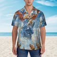thumbnail image 2 of Rateoe Dog Angel Ascension Pattern Men’s Hawaiian Shirt – Short Sleeve Button-Down Tropical Beach Shirt, Lightweight & Breathable Casual Aloha Shirt with Pocket,3X-Large, 2 of 7