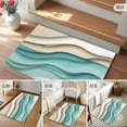 thumbnail image 6 of 2x3 Door Mat Rug, Teal Brown Ombre Non-Skid Rubber Backing Large Rectangle Rugs - Living Room Bedroom Home Office, Modern Abstract Moire Art Geometric Indoor Floor Mat Carpets Washable Rug, 6 of 9
