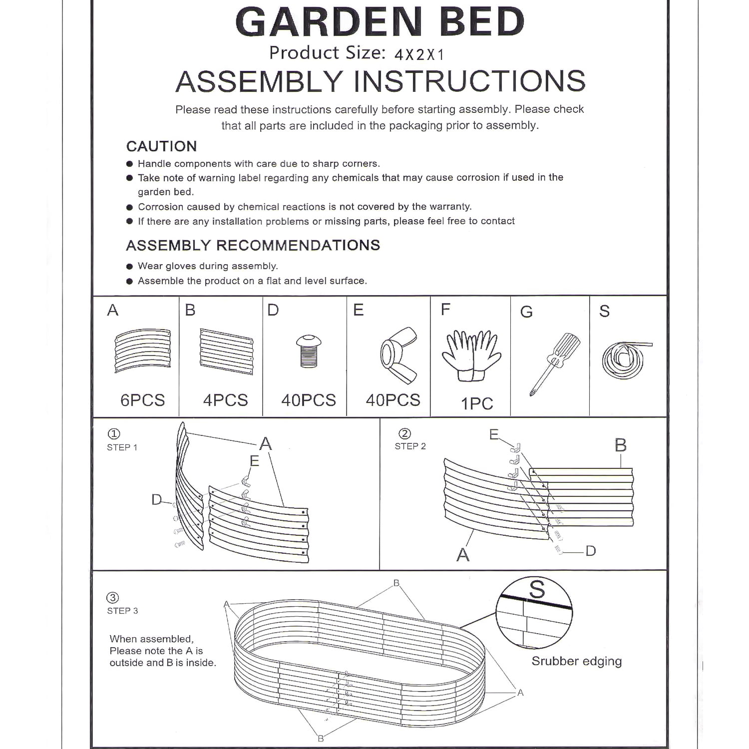 MaiWa Heavy Duty Steel Raised Garden Bed, 4x2x1ft Oval Metal Planter Box, Rust Resistant, Easy Assembly for Outdoor Vegetable, Flower, Herb Gardening