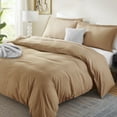 thumbnail image 2 of LammaLoe Twin Duvet Cover Set, Luxury Microfiber 2 Piece Bedding Sets with Pillow Sham,Mocha, 2 of 11