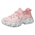 thumbnail image 6 of Women's Walking Shoes Slip On Sneakers Non Slip Gym Workout Mesh Casual Sock Trainers Breathable Lace Up Tennis Shoes Pink Size 7.5, 6 of 7