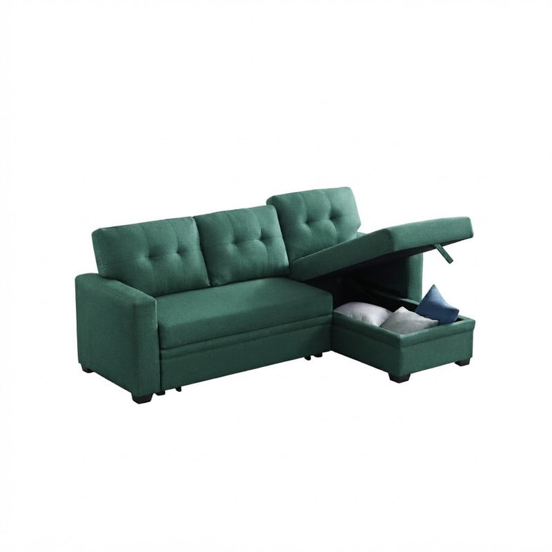 82" L-Shaped Convertible Sleeper Sectional Sofa with Pull-Out Bed, Storage Chaise, Removable Back Cushions, Modular Corner Couch for Living Room, Apartment, Home Office
