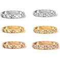 thumbnail image 2 of Luxury Designer 18K Gold Plating Crush Ring Surface Width Narrow 3.5mm Medium 7mm Wide 11mm Lozenge Pattern Cross Ring for Women Men Classic Simple Fashion, 2 of 6