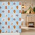thumbnail image 2 of Erosebridal Lion Shower Curtain 72Wx78L for Boys Girls, Blue Patchwork Waterproof Bath Curtain, 2 of 5