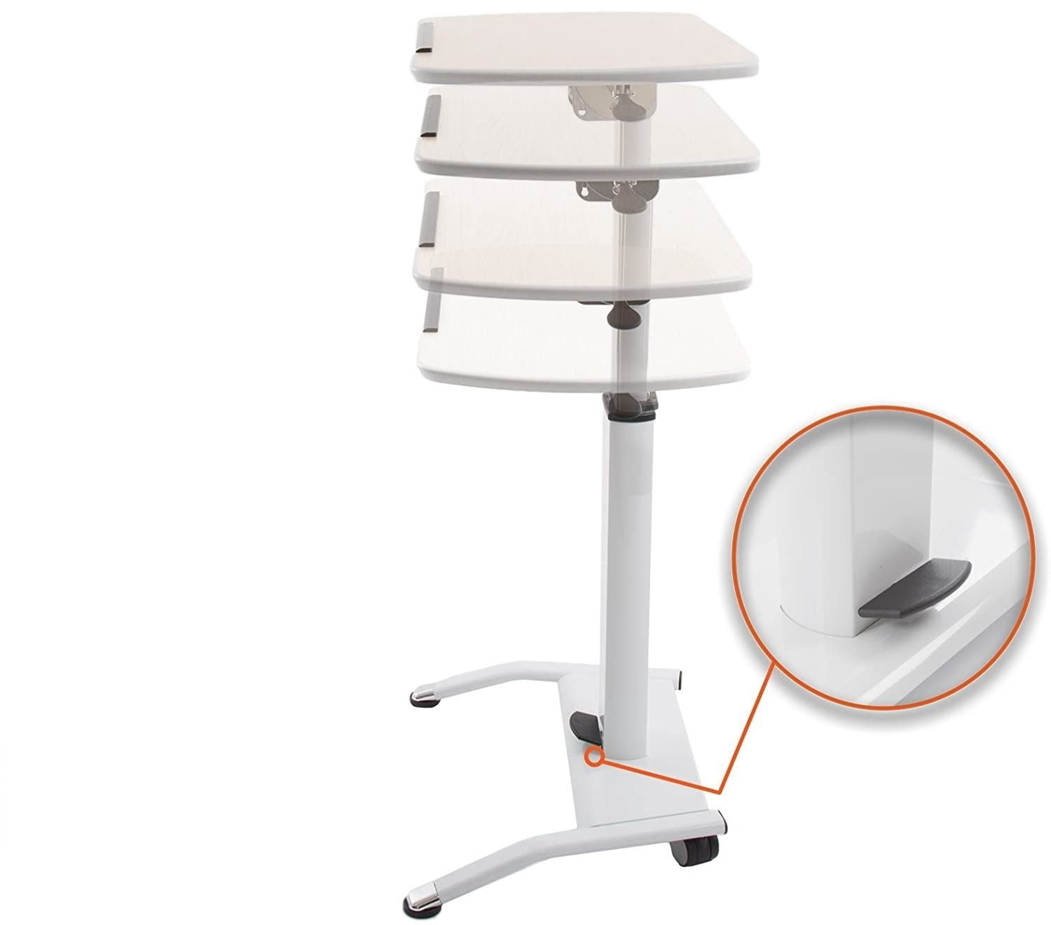 Stand Steady Tilting Mobile Podium | Height Adjustable Laptop Stand with Wheels and Tilting Desktop | Mobile Workstation & Portable Standing Desk | Rolling Laptop Table for Office & Home (Maple Print)