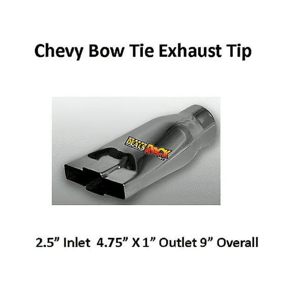 Brand New Polished Stainless Chevy Bow-Tie Exhaust Tip 2 1/2" IN 4 3/4 X1" Out