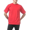 thumbnail image 4 of Pro Club Men's 3-Pack Heavyweight Cotton Short Sleeve Crew Neck T-Shirt, Red, Medium, 4 of 5