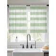 thumbnail image 2 of Sage Linen Stripes Sheer Curtains for Living Room Bedroom, Vintage Country Light Filtering Sheer Curtains, Rod Pocket Voile Window Drapes, 2 Panels Set 52"x 54", 2 of 7