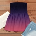 thumbnail image 5 of Smocked Tube Tops for Women - Tie Dye Striped Strapless Backless Sexy Summer Bandeau Tanks Purple S, 5 of 6