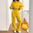 thumbnail image 7 of HKYNLAG Women's Oversized 2 Piece Sweatsuit Set Hoodie Wide Leg Sweatpants Fall Winter Casual Lounge Outfit Orange L, 7 of 7