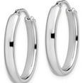thumbnail image 2 of Sterling Silver Polished Oval Hoop Earrings (23.25x17.11), 2 of 5