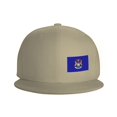 thumbnail image 3 of DouZhe Flat Brim Cap Casquette Snapback Drapeau de l'État du Michigan Imprimé Réglable Jaune Adulte Baseball Cap, 3 of 6