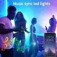 thumbnail image 3 of 200Ft Outdoor Waterproof LED Strip Lights,Music Sync RGB IP68 Led Lights with App and Remote Control,Color Changing Waterproof RGB Exterior Rope Self Adhesive Back,Balcony,Roof,Garden,Party, 3 of 7