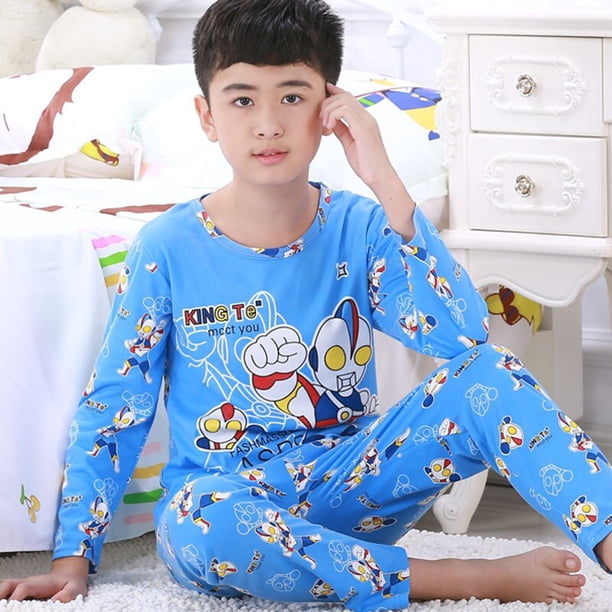 Disney Frozen Elsa Conjunto de pijamas para niños Ropa de dormir Pijamas para niños de primavera y otoño Ropa de casa de dibujos animados de manga larga Traje Thin8 altura 100-110cm Gao Jinjia LED