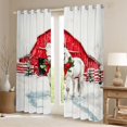 thumbnail image 2 of Feelyou Cartoon Xams Horse Black Out Curtains for Teens, Winter Christmas Festival Curtains Pack of 2 (42x63 Each), Farmhouse Bedroom Curtains, Window Curtains Decor, 2 of 6