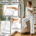thumbnail image 7 of SCRAWLGOD Polka Dot Black White Palazzo Lounge Pants for Women High Wisted Drawstring Trousers Wide Leg Comfortable Stretchy Flowy Casual Pants with Pockets, XXL, 7 of 7