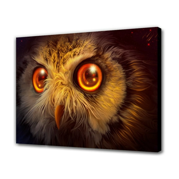 Beautiful Owl Canvas Poster Bedroom Decor Sports Landscape Office Room Decor Gift,Frame-style,12x18inch(30x45cm)