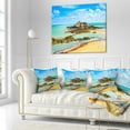 thumbnail image 2 of Designart Saint Malo Fort National Beach - Seascape Throw Pillow - 16x16, 2 of 4