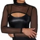thumbnail image 2 of Top corto Sexy para mujer, ropa para fiesta de baile, actuación en escenario, camisola de manga larga de malla transparente, ropa de calle de verano a la moda para mujer, 2 of 5