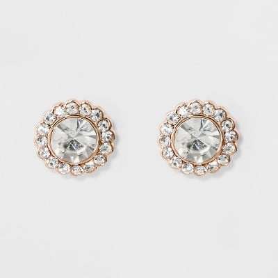 Photo 1 of Pave Flower Stud Earrings - A New Day™ Rose Gold