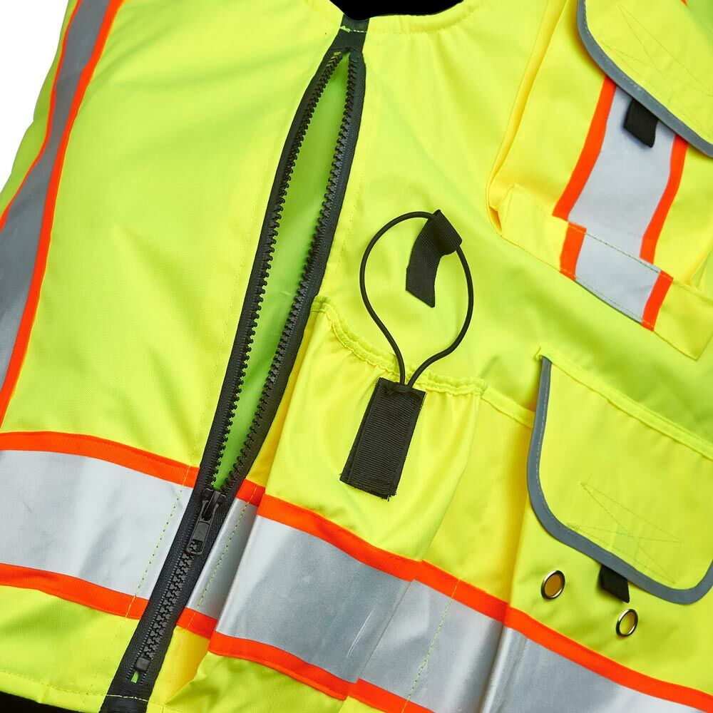 SAFEGEAR L/XL Type R Class 2 Winter Safety Vest - Fleece Lined, Hi Vis Lime
