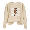 thumbnail image 1 of Rbaofujie Longs Chandails pour Femmes Imprimé Football Décontracté Manches Longues Col Rond Blouses Chandails en Molleton Khaki, 1 of 4