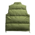 thumbnail image 3 of WRKEKC Mens Puffer Vest Casual Solid Color Stand Collar Pocket Zipper Sleeveless Cotton Vest Winter Coats for Men, 3 of 3