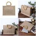 thumbnail image 1 of Bolsa De Arpillera Bolso Eco Friendly Totes Lino Reutilizable Bolso Compras de supermercado (39X31X15cm), 1 of 6