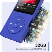 MP3 Player with Bluetooth and 32GB TF Card,HiFi Music Player with Built-in Speaker,Earphones, Multifunctional MP3 Players with FM/Recording/E-Book/Video, Supports up to 128GB for Kids,Running,Walking