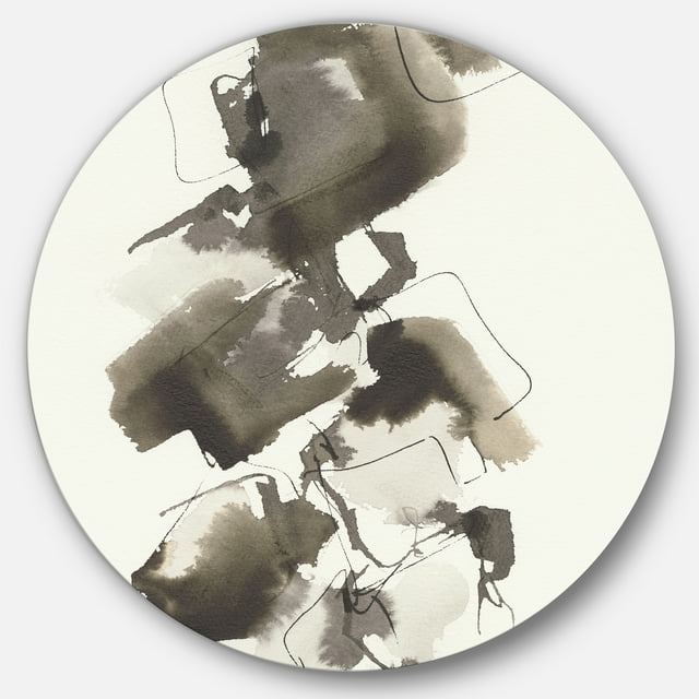 Designart 'Geometric Glam Square I' Glam Metal Circle Wall Art