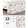 thumbnail image 3 of Watercolor Flower Bed Skirt King Size, Spring Farm Leaf Country Retro Plant Wrap Around Bed Skirting with Adjustable Elastic Strap, Dust Ruffled Pleated Bedskirts 18 Inch Drop for Bedroom King Beds, 3 of 9