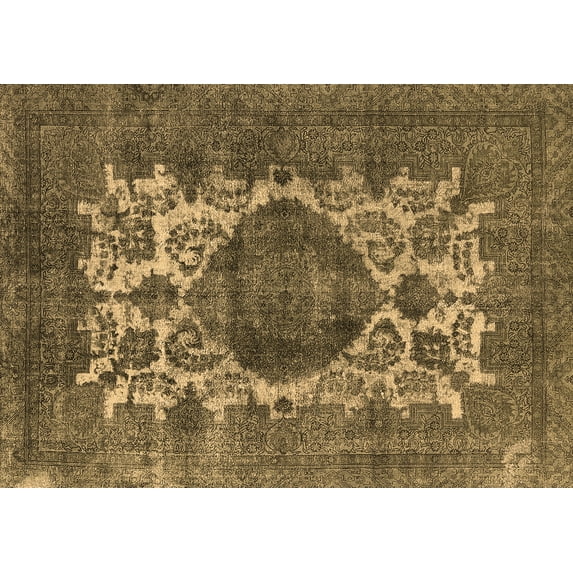 Ahgly Company Indoor Rectangle Oriental Brown Industrial Area Rugs, 7' x 9'