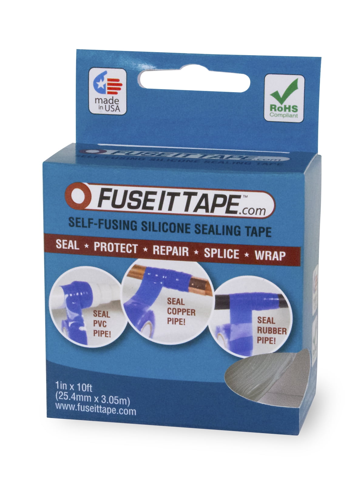 Clamshell White, 1-Inch by 12-Feet Rescue Tape Self-fusing Silicone Tape 0 1-1, 0 White 