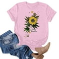 thumbnail image 4 of Xdegoge Sales Or Clearance T Shirts for Women Short Sleeve Summer Tops Floral Graphic Tees Casual Tunic Cute T-Shirt Loose Fit Crew Neck Blouses Plus Size Basic Shirts ,Tracking My Recent Order, 4 of 5