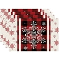 thumbnail image 4 of 2024 Placemat Christmas Linen Red Black Plaid rative Holiday Table Pad Seasonal Xmas r, 4 of 5