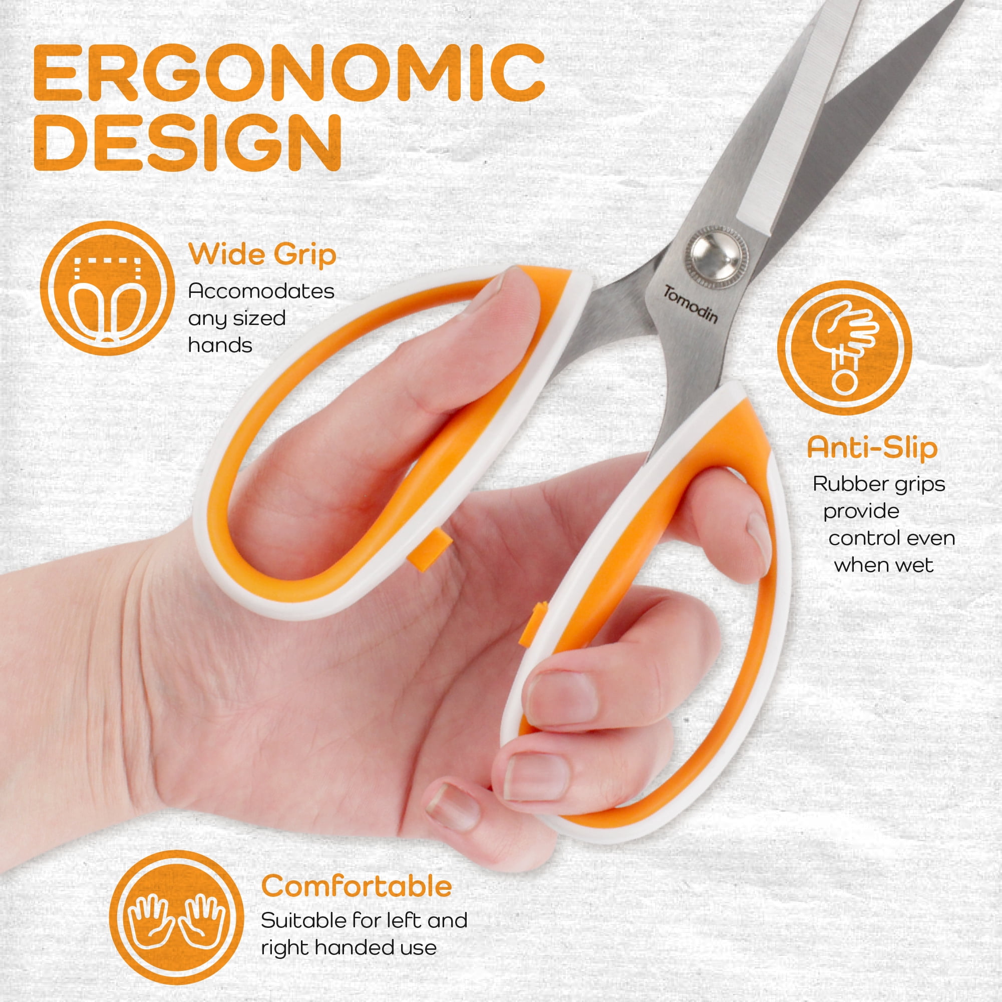 JubileeYarn Workhorse Bertha All Purpose Heavy Duty Scissors - Orange & White - 30 Scissors