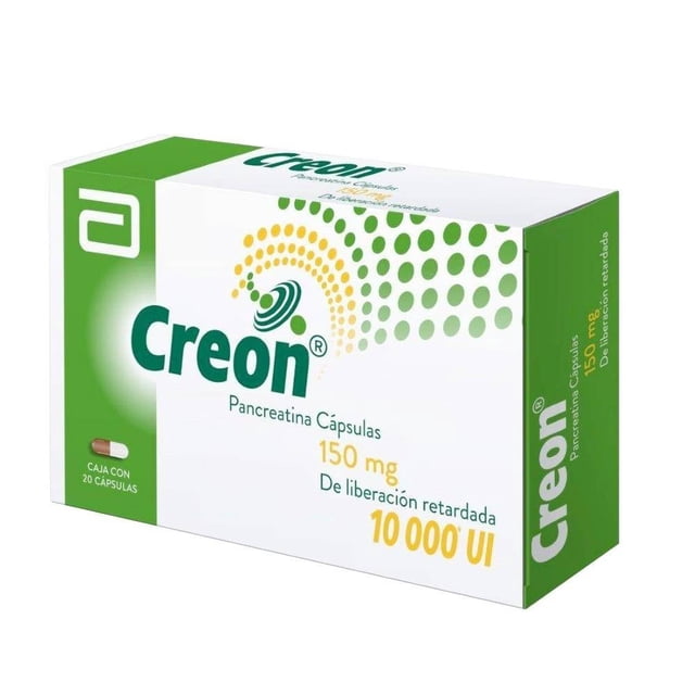 Creon Pancreatina 150 mg liberación retardada 10 000 UI 20 cápsulas