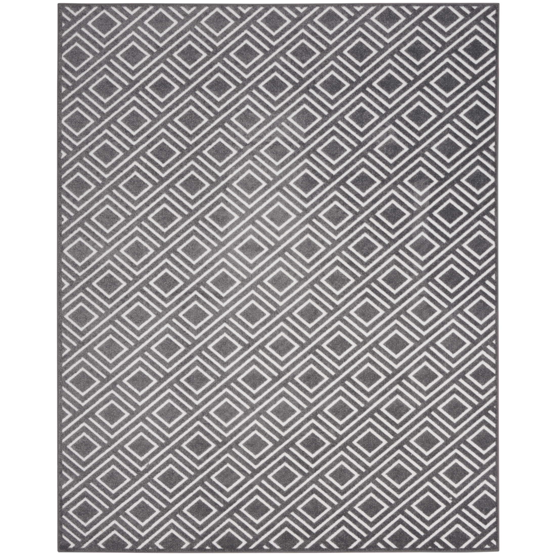 Nourison Casual 9'2" x 12' Grey Modern Indoor Rug