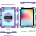 thumbnail image 3 of SaniMore for iPad 10th Generation 10.9" 2022 Case, Durable Bumper Case with Pencil Holder Shoulder & Hand Strap 360° Rotatable Kickstand Shockproof Protective Case for Boys Girls, Purple+Blue, 3 of 9