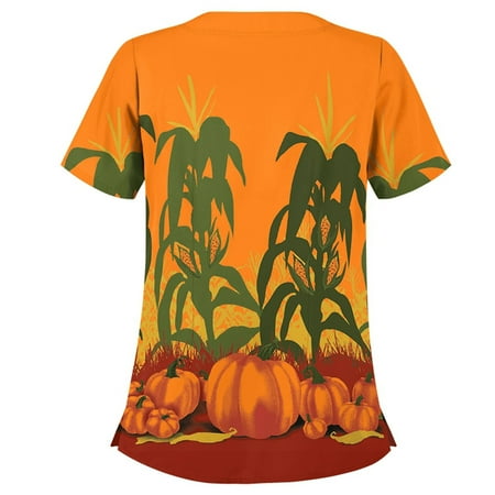 

Cakiesky Scrub Uniforms for Women Cool V Neck Scrub Shirts for Women Yellow S